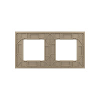 Рамка для розетки LIVOLO 2 поста, цвет золотой, стекло BB-C7-SR/SR-13