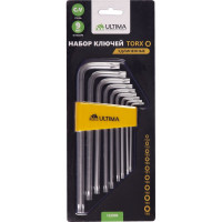 Набор ключей Ultima TORX, 9 шт в наборе, CrV, T10-T50, удлиненные 122006