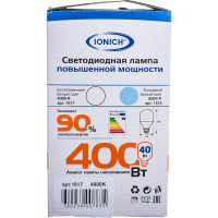 Светодиодная лампа высокой мощности IONICH ILED-SMD2835-Т120-40Вт-3600Лм-220В-4000К-E27 1617