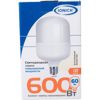 Светодиодная лампа высокой мощности IONICH ILED-SMD5730-Т135-60Вт-5400Лм-220В-4000К-E27 1619
