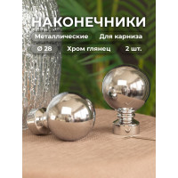 Наконечник Peora Шар хром глянец 28 мм 2 шт PC 57011