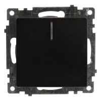 1-клавишный выключатель STEKKER c индикатором механизм, 10А, Катрин, GLS10-7101-05, черный 39605