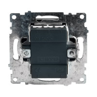 1-клавишный выключатель STEKKER c индикатором механизм, 10А, Катрин, GLS10-7101-05, черный 39605