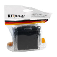 1-клавишный выключатель STEKKER c индикатором механизм, 10А, Катрин, GLS10-7101-05, черный 39605