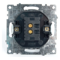 2-местная USB розетка STEKKER механизм, 250В, 2,4А, серия Катрин, GLS10-7115-05, черный 39616