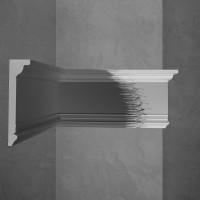 Потолочный карниз Stenopol подходит к натяжным потолкам, 100х25х2000 мм под покраску C7227