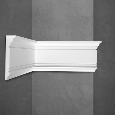 Потолочный плинтус Stenopol подходит к натяжным потолкам, 90х20х2000 мм под покраску C7226