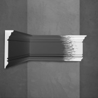 Потолочный плинтус Stenopol подходит к натяжным потолкам, 90х20х2000 мм под покраску C7226