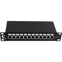 Патч-панель Cabeus, установочный размер 236 мм, 12 портов RJ-45 PL-12-Cat.6 10"-SH-Dual
