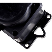 2-х местная однофазная колодка UNIVersal с заглушками КОМПАКТ каучук 16А 250В IP44 еврослот 1788