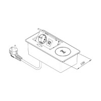 Выдвижная розетка (выдвижной блок розеток) SETE 1 EURO розетка, 2 USB, беспроводная зарядка SBT-1UCW-10