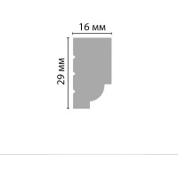 Потолочный плинтус Stenopol подходит к натяжным потолкам, 29x16x2000 мм под покраску C711