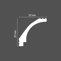 Потолочный плинтус Stenopol 30х30х2000 мм под покраску C7115
