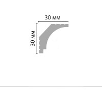 Потолочный плинтус Stenopol 30х30х2000 мм под покраску C7115