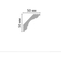 Потолочный плинтус Stenopol 50х50х2000 мм под покраску C7124
