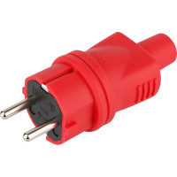 Каучуковая прямая вилка duwi с заземлением 16A IP44 красная 27455 1