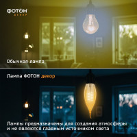 Светодиодная лампочка ФОТОН филаментная LED FL BXS35-S 4Вт E27 2200К, теплый свет, 23963