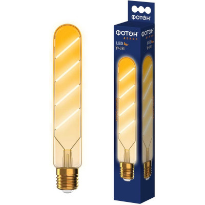 Светодиодная филаментная лампа ФОТОН LED T30/185 4Вт E27 2200К, теплый свет, 23937