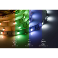 Светодиодная лента Apeyron в блистере, 5м 12В, 7,2Вт/м, smd5050, 30д/м, IP20, 360Лм/м, подложка 10мм, rgbw 100BL