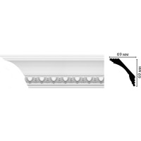 Потолочный плинтус Decomaster с рисунком, 69х69х2000 мм D100A