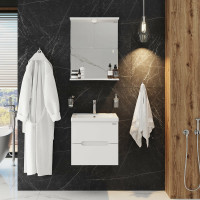 Тумба с раковиной Onika Айленд 50 подвесная, белая (ум. Como 50/Фостер 50) 105021