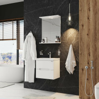 Тумба с раковиной Onika Айленд 50 подвесная, белая (ум. Como 50/Фостер 50) 105021