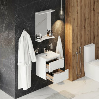 Тумба с раковиной Onika Айленд 50 подвесная, белая (ум. Como 50/Фостер 50) 105021