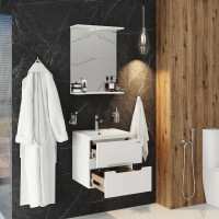 Тумба с раковиной Onika Айленд 50 подвесная, белая (ум. Como 50/Фостер 50) 105021