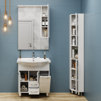 Тумба с раковиной Onika Моника 75 напольная, белая, с корзиной 107502