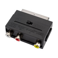 Переходник Pro Legend SCART вилка - 3RCA розетка с переключателем PL1129