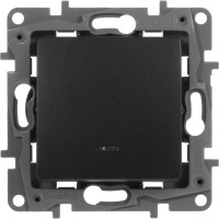 Выключатель Legrand одноклавишный с подсветкой/индикацией Legrand Etika 10А 250В безвинтовые зажимы антрацит 672603