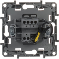 Выключатель Legrand одноклавишный с подсветкой/индикацией Legrand Etika 10А 250В безвинтовые зажимы антрацит 672603