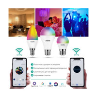 Светодиодная лампа Camelion Smart Home LSH7/G45/RGBСW/Е27/WIFI 7Вт Е27 RGB+DIM+CW 220В 14501