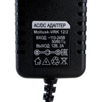 Источник питания Моллюск Mollusk-VRK 12/2 12В, 2А, сетевой диапазон 110-245В встроенная вилка 8831