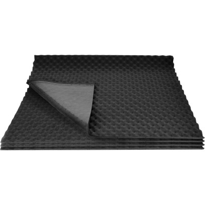 Шумоизоляция SGM Виолон Гамма волна 15, 4 листа/ акустический поролон самоклеящийся SGM.VLG.15KS.075X100.4