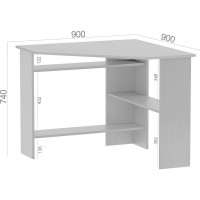 Компьютерный стол СОКОЛ белый КСТ-02 00-00010954