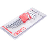 Набор Г-образных шестигранных ключей INTERTOOL 9ед.,1.5-10мм, Cr-V, 55 HRC Big HT-0603