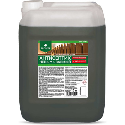 Антисептик PROSEPT ECO ULTRA невымываемый, коричневый, готовый состав, 10 л 062-10