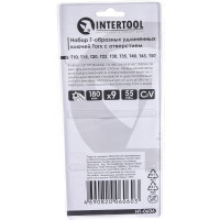 Набор Г-образных ключей INTERTOOL TORX с отверстием 9 шт, Т10-Т50, Cr-V, Big HT-0606
