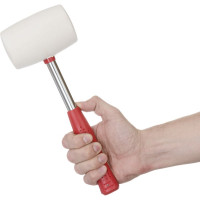 Резиновая киянка INTERTOOL 680г. 80 мм, белая резина, металлическая ручка HT-0235