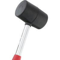 Резиновая киянка INTERTOOL 450г. 60 мм, черная резина, металлическая ручка HT-0231