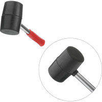 Резиновая киянка INTERTOOL 450г. 60 мм, черная резина, металлическая ручка HT-0231