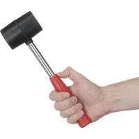 Резиновая киянка INTERTOOL 450г. 60 мм, черная резина, металлическая ручка HT-0231