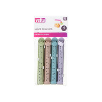 Набор зажимов для пакетов VETTA 4 шт, с датами, пластик, 12 см 438-016