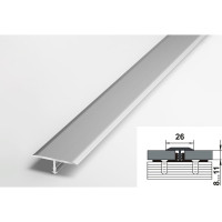 Порог прямой т-образный алюминиевый ЛУКА (5 шт, 26 мм, 2,7 м, анодированный, Серебро) УТ000038784