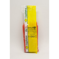 Стяжки SapiSelco красного цвета, 3.5x140 мм, полиамид 6.6, уп. 100 шт. SEL.10.210R