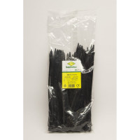 Многоразовые стяжки SapiSelco черного цвета, 7.5x280 мм, полиамид 6.6, уп. 100 шт. RIA.3.233