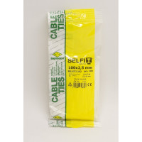 Стяжки SapiSelco самозатухающие, белого цвета, 2.5x100 мм, полиамид 6.6, уп. 100 шт. SEL.EC2.202