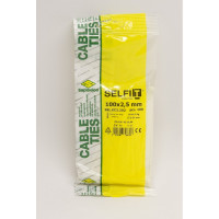 Стяжки SapiSelco самозатухающие, белого цвета, 2.5x100 мм, полиамид 6.6, уп. 100 шт. SEL.EC2.202