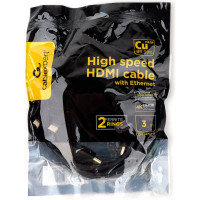 Кабель HDMI Cablexpert 3м v2.0 19M/19M медь, черный позолоченные разъемы экран 2 ферритовых кольца пакет CCF2-HDMI4-10